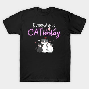 Everyday Is Caturday Quote For Cat Lovers T-Shirt